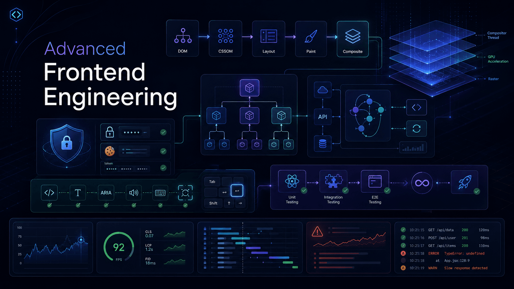 Advanced Frontend Engineering: Browser Internals, System Design, Security, Accessibility, Testing, And Debugging
